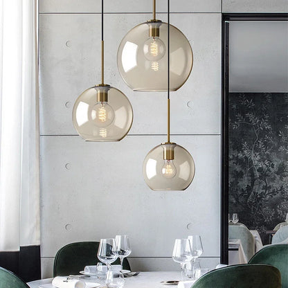 Modern Glass Pendant Light - Nordic Loft Style (E27/E26)