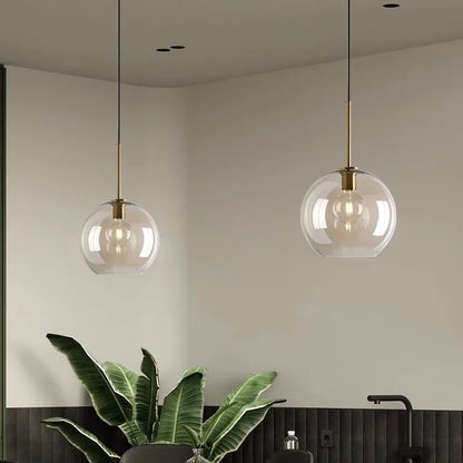 Modern Glass Pendant Light - Nordic Loft Style (E27/E26)