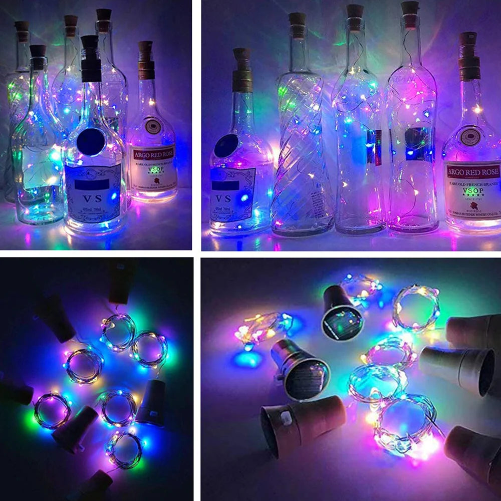 Solar Wine Bottle String Lights - 2M 20 LED