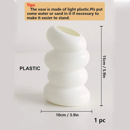 White Spiral Vase - Nordic Style, Home Decoration