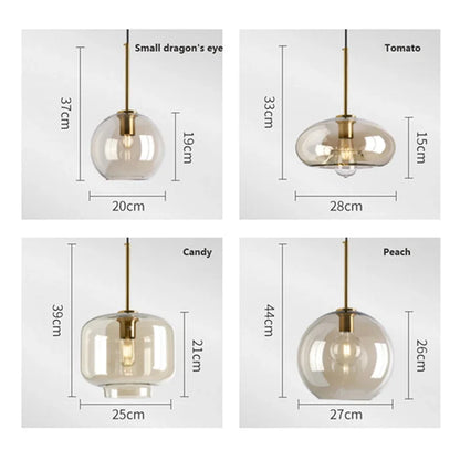 Modern Glass Pendant Light - Nordic Loft Style (E27/E26)