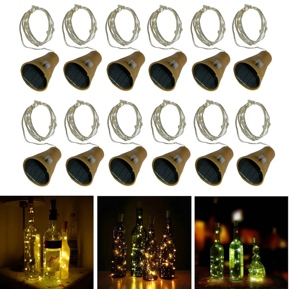 Solar Wine Bottle String Lights - 2M 20 LED