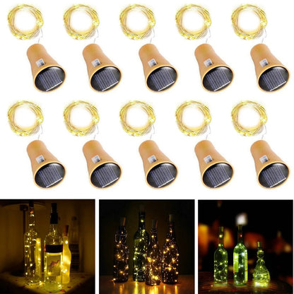 Solar Wine Bottle String Lights - 2M 20 LED