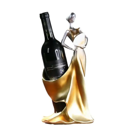 Wine Bottle Holder Stylish Wine Rack Basket Accessories Dancing Girl Figurines Resin Countertop Sculptures Kitchen Bar Decors